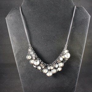 White crystal bib necklace